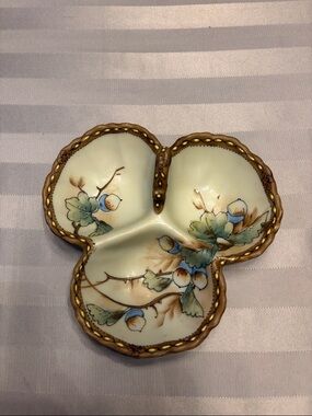 Vintage hand painted divided dish.